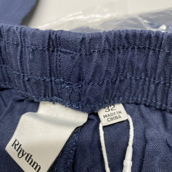 NEW RHYTHM Linen Jam Casual Pants • Navy Blue - Picture 2 of 9